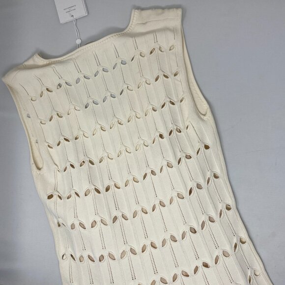 Zimmermann Rhiannon Pointelle Cream Sweater Dress Size 2 / US 8 NWT $750 - Picture 10 of 11
